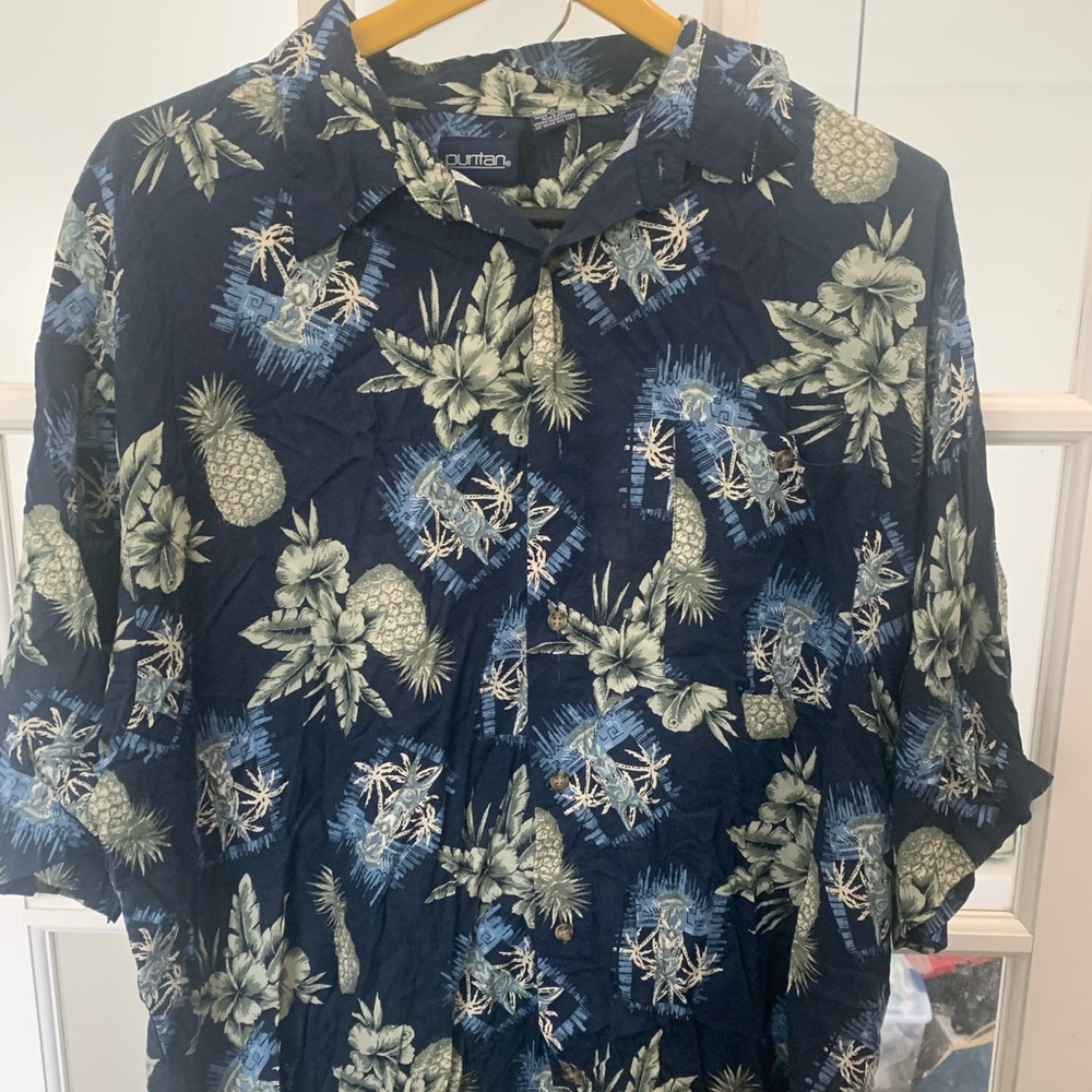 Puritan men’s short sleeve Hawaiian shirt  A7